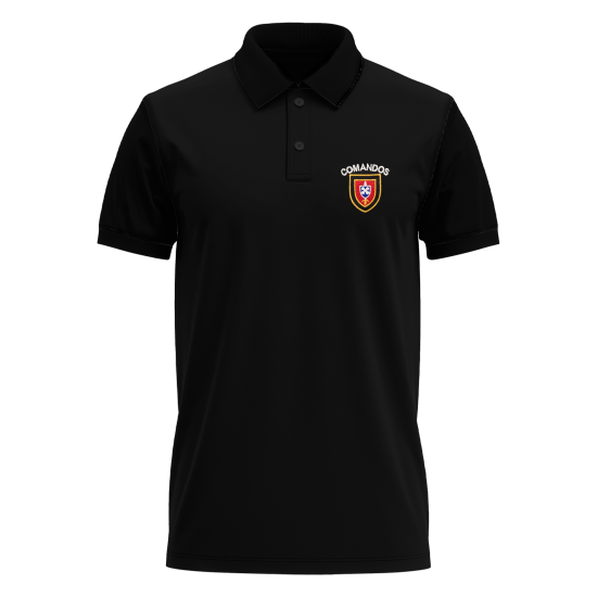 POLO BORDADO COMANDOS - PRETO