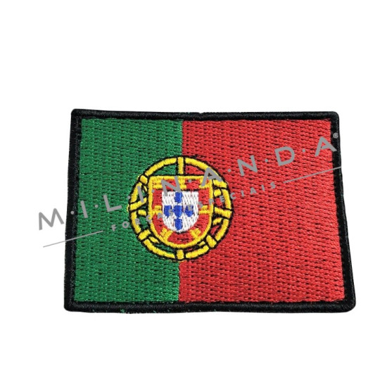 BANDEIRA BORDADA PORTUGAL C/ VELCRO GRANDE