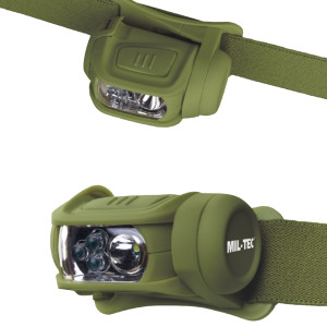 LANTERNA DE CABEÇA MILTEC VERDE-  4 CORES