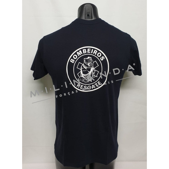 T-SHIRT AZUL CURSO BOMBEIROS RESGATE TAMANHOS GRANDES