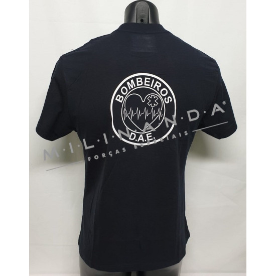 T-SHIRT AZUL CURSO BOMBEIROS D.A.E TAMANHOS GRANDES