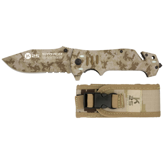 CANIVETE TÁTICO SIROCO CAMO ARIDO 9.3| K25 CANIVETE TÁTICO SIROCO CAMO ARIDO 9.3| K25