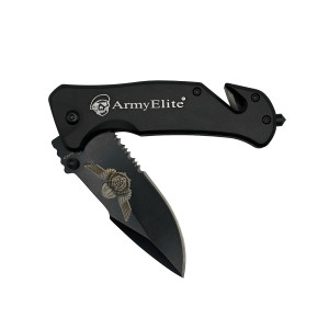 CANIVETE PRETO COM GRAVAÇÃO PARAQUEDISTAS CANIVETE PRETO COM GRAVAÇÃO PARAQUEDISTAS