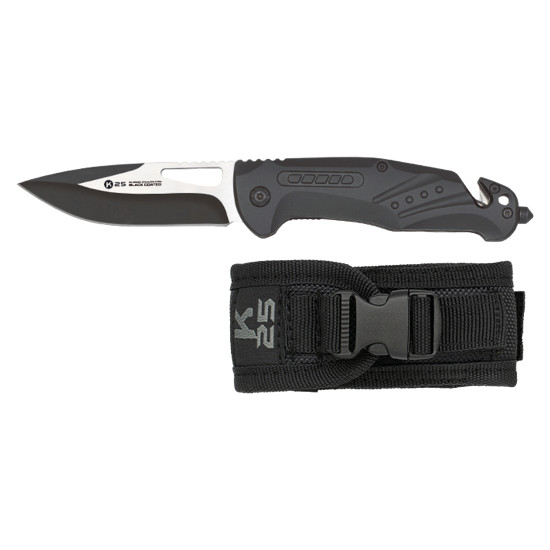 CANIVETE TÁTICO K25 ALUMÍNIO PRETO 7.0