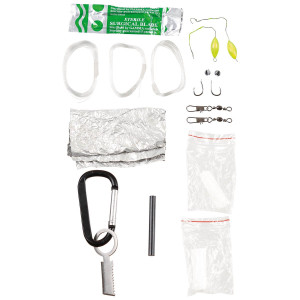 KIT DE SOBREVIVÊNCIA COM PARACORD VERDE E PRETO KIT DE SOBREVIVÊNCIA COM PARACORD VERDE E PRETO