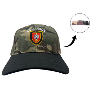 BONÉ CAMUFLADO BORDADO COMANDOS PALA PRETA BONÉ CAMUFLADO BORDADO COMANDOS PALA PRETA