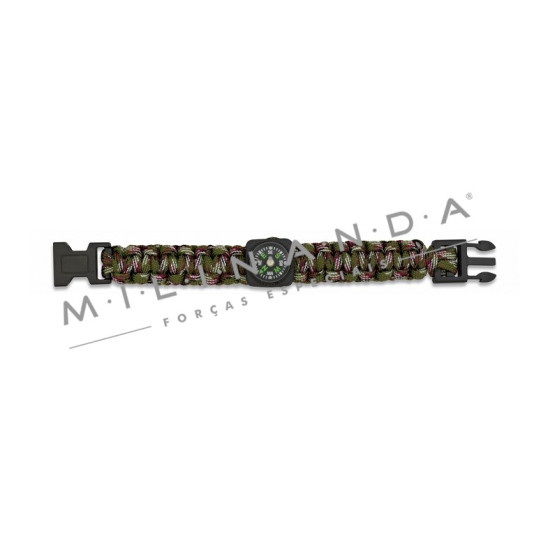 PULSEIRA PARACORD CAMO C/BUSSOLA