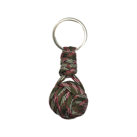 PORTA CHAVES BOLA DE PARACORD VERDE MULTICOR PORTA CHAVES BOLA DE PARACORD VERDE MULTICOR