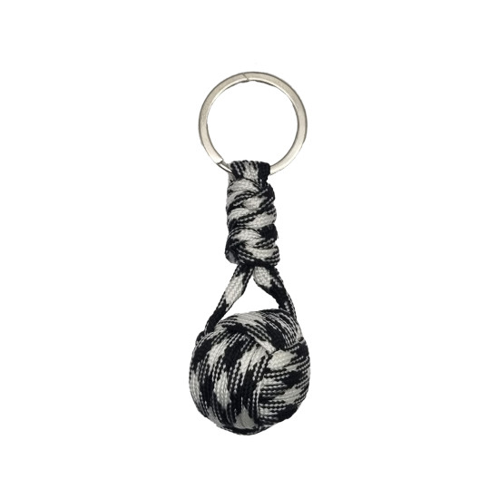 PORTA CHAVES BOLA DE PARACORD PRETO E BRANCO PORTA CHAVES BOLA DE PARACORD PRETO E BRANCO
