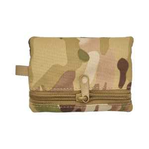 PORTA MOEDAS TÁTICO CAMUFLADO COM MOSQUETÃO