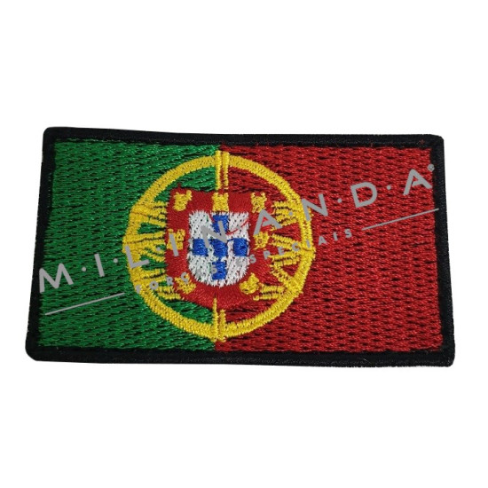 BANDEIRA BORDADA PORTUGAL C/ VELCRO PEQUENO