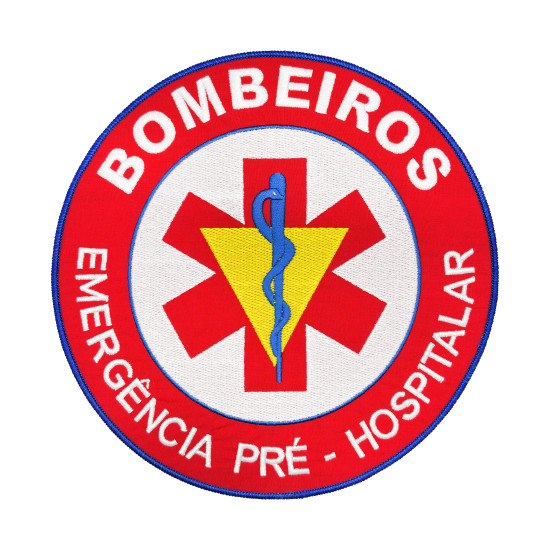 EMBLEMA BORDADO BOMBEIROS EMERGÊNCIA PRÉ-HOSPITALAR