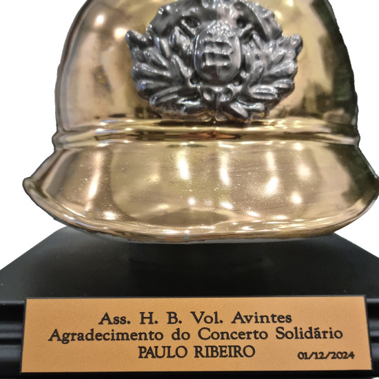 TROFÉU CAPACETE MÉDIO BOMBEIROS