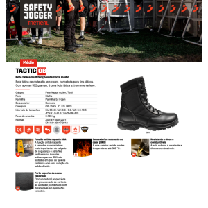 BOTAS TÁTICAS SAFETY JOGGER COM FECHO 