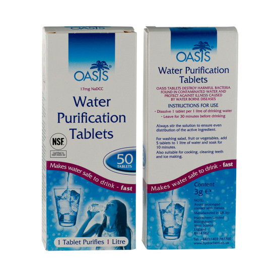 PASTILHAS DE PURIFICAÇÃO DE ÁGUA - OASIS