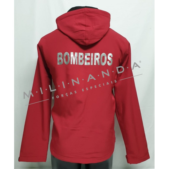 SOFTSHELL VERMELHO BOMBEIROS COM CAPUZ